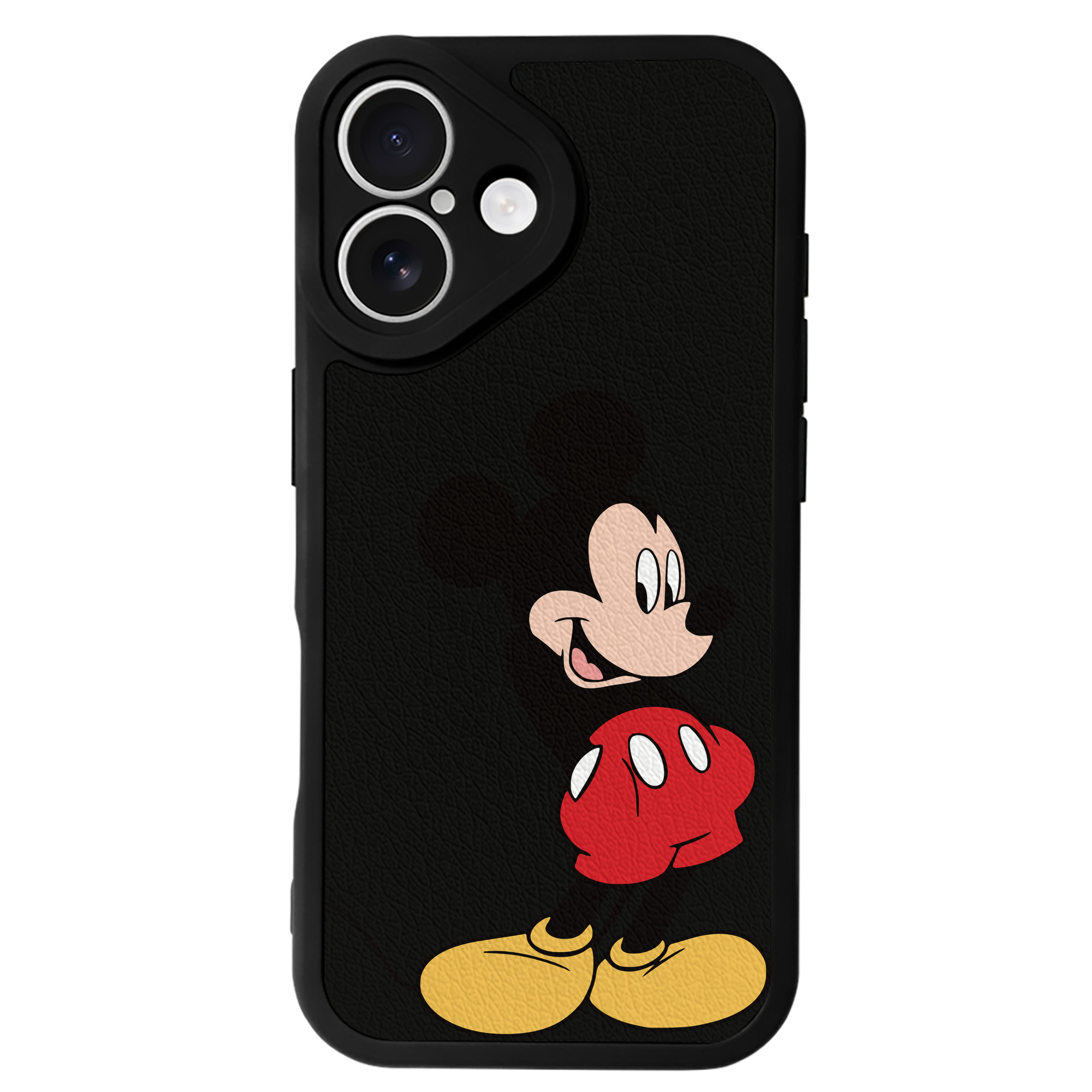 （画像用） ミッキーマウス Mickey Mouse 【iPhone 16シリーズ対応】シリコンスマホケース（レザー調） 材質：シリコン